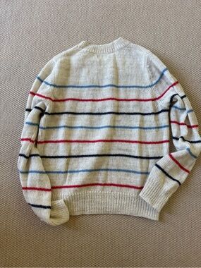 Isabel Marant Etoile  Cream Striped Knit Sweater - Red, Blue & Navy Accent